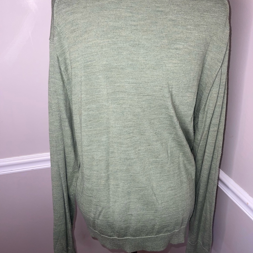 Gap Merino Wool Mens V Neck Green Sweater XL - Picture 2 of 3